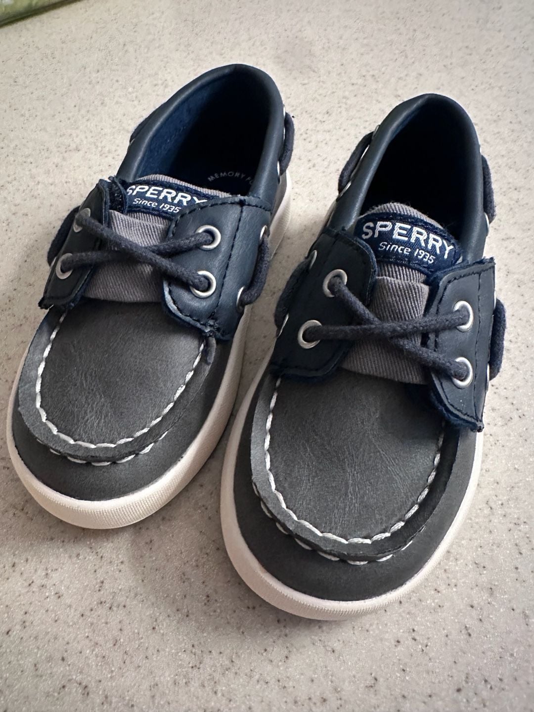 Sperry Cruise Boat Junior Boat Shoes Navy Gray 2