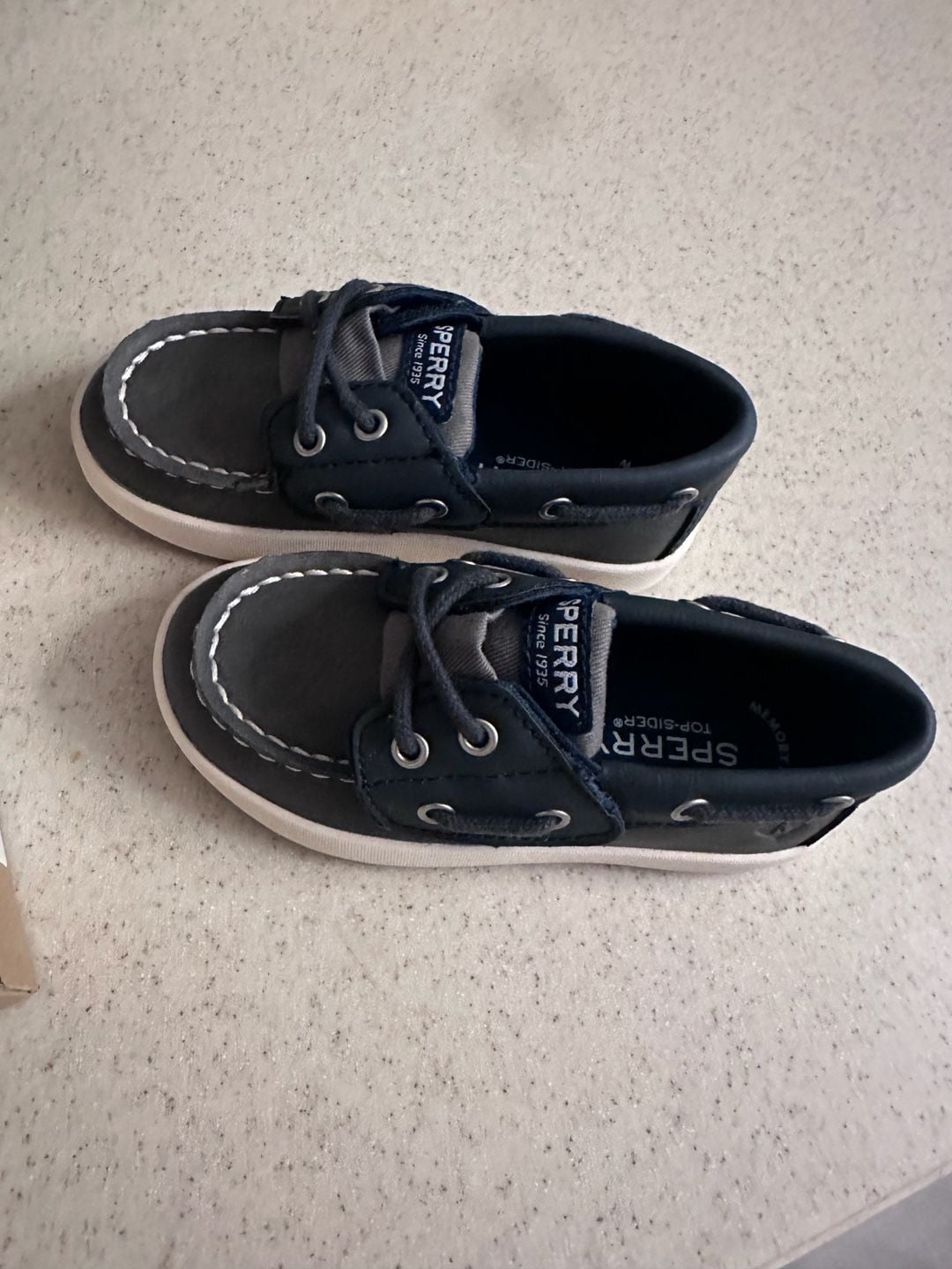 Sperry Cruise Boat Junior Boat Shoes Navy Gray 3