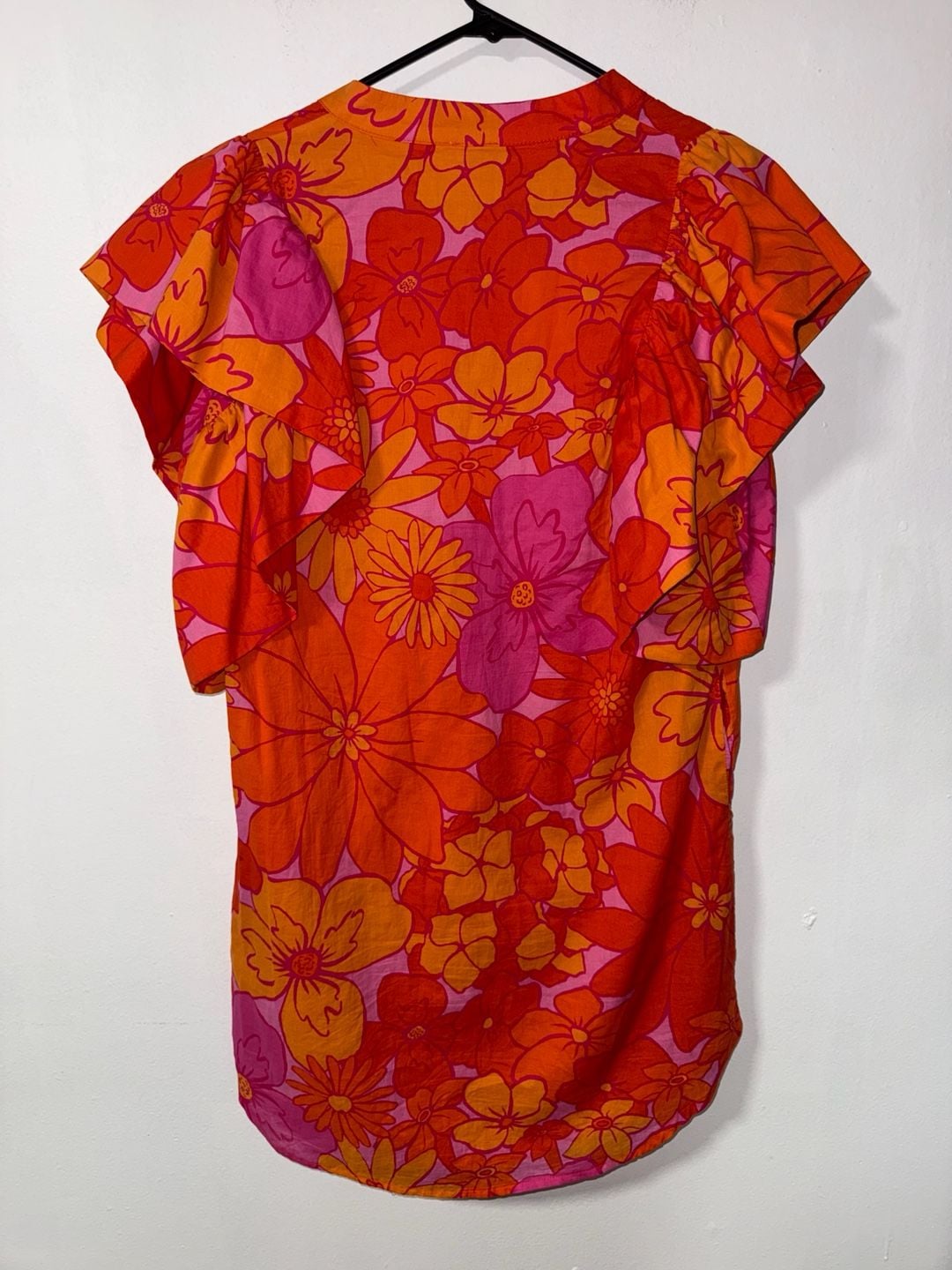 J. Marie JM4697-D Floral Tunic Top Size M Pink Orange 3