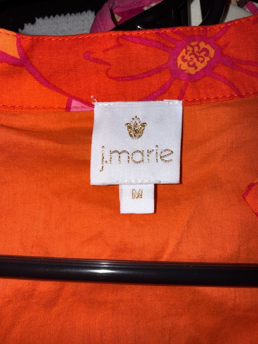 J. Marie JM4697-D Floral Tunic Top Size M Pink Orange 4