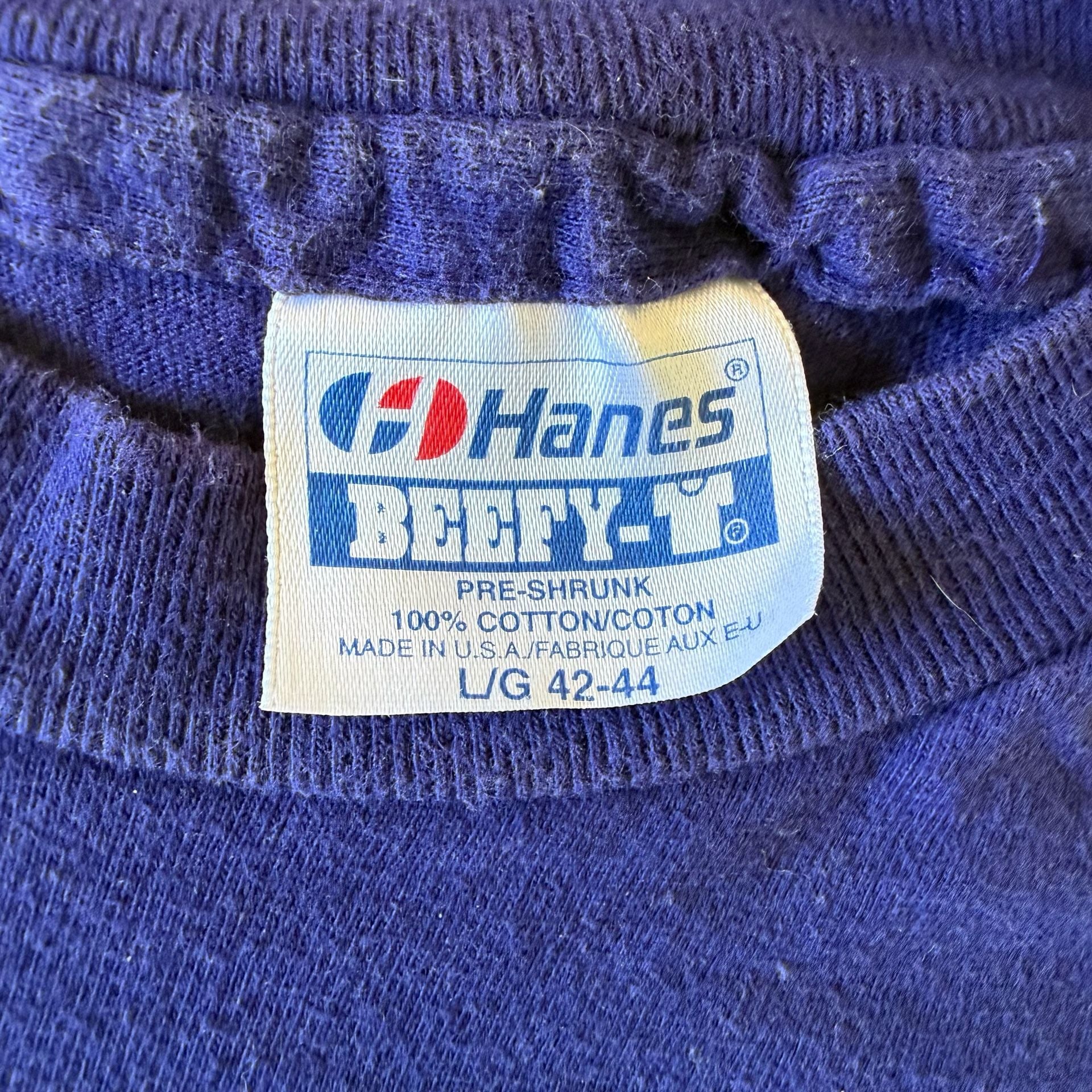 Vintage 1992 Harley Davidson Shirt Large Cropped Hanes Beefy T Reno Nevada Blue 4
