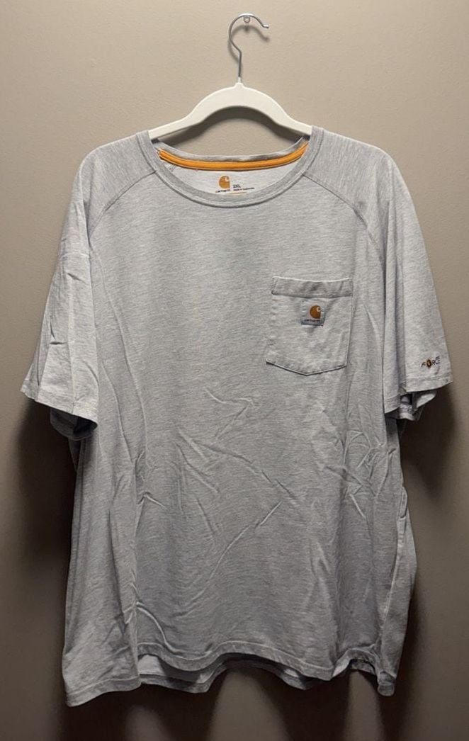 Carhartt Force Relaxed Fit Pocket T-Shirt Size 2XL Grey Short Sleeve 2