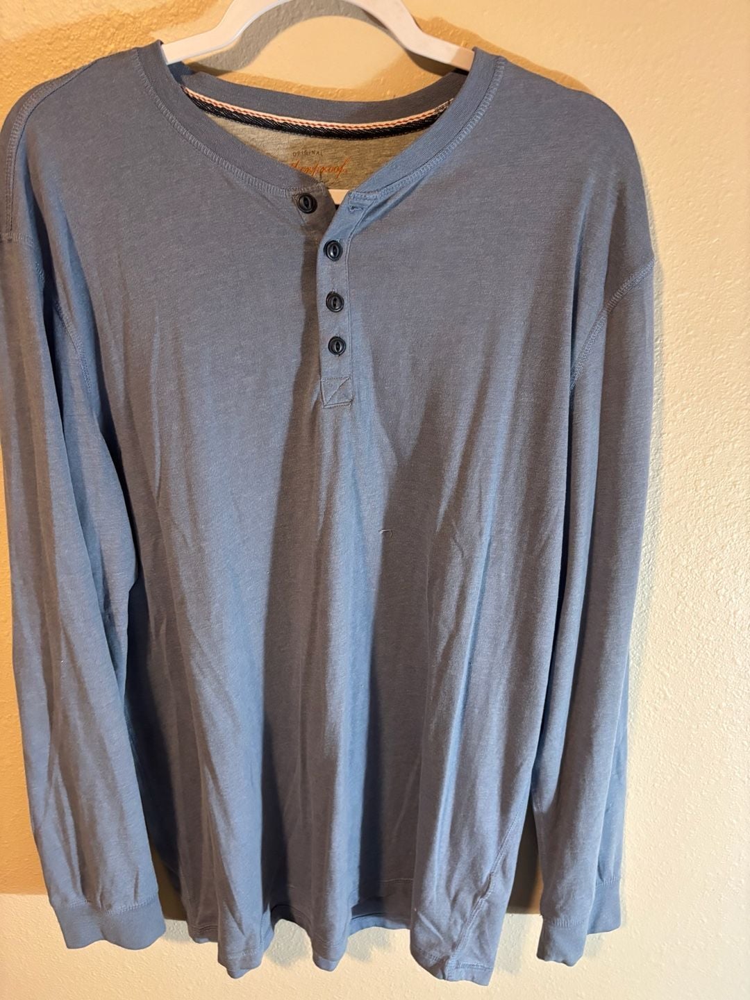 Weatherproof Vintage Long Sleeve Henley Size XL Blue Cotton Blend 2