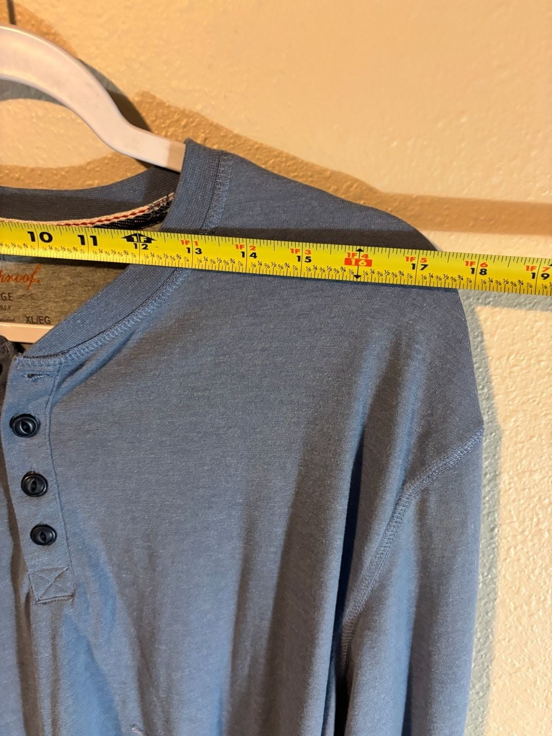 Weatherproof Vintage Long Sleeve Henley Size XL Blue Cotton Blend 7