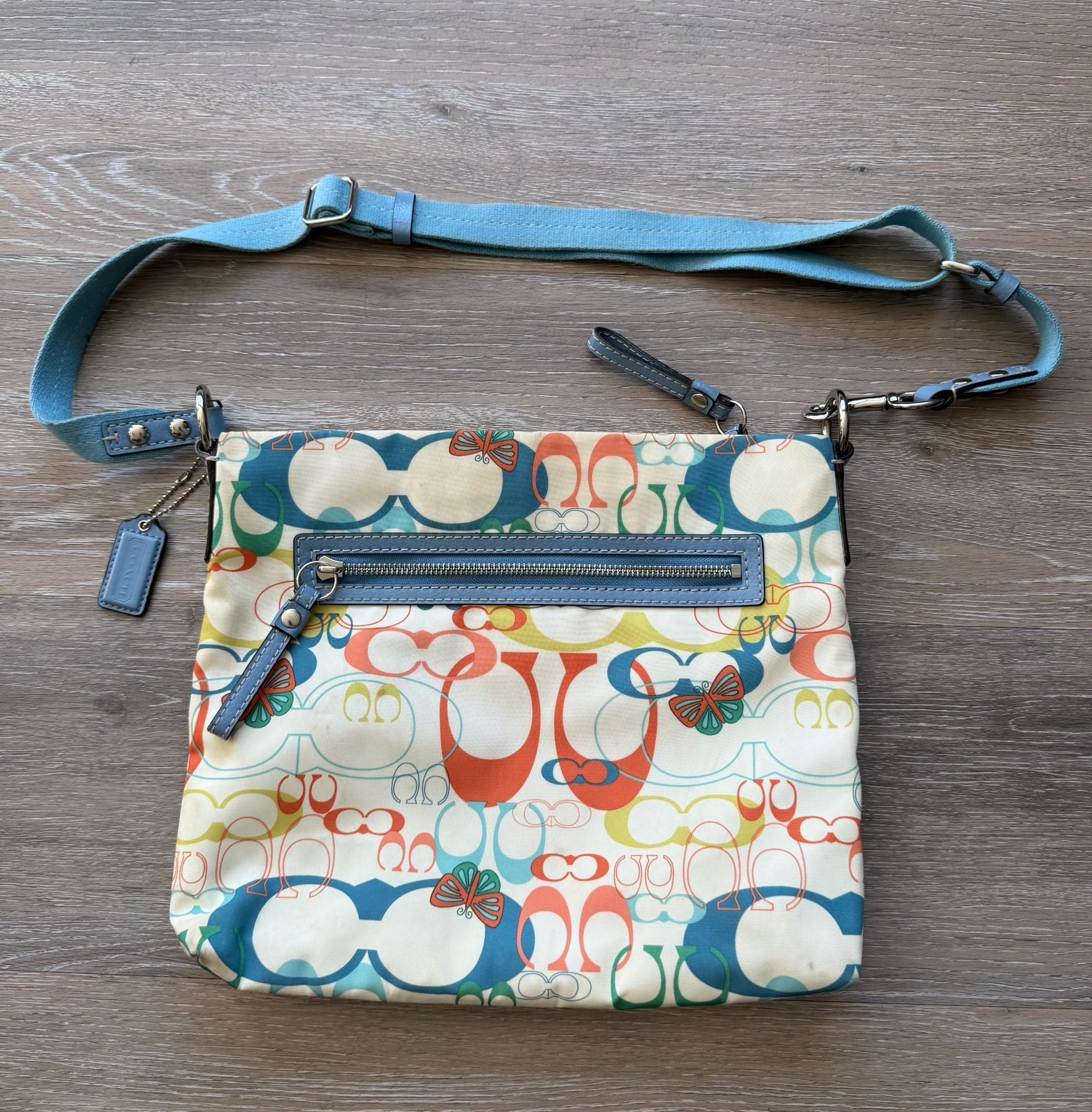 Coach Multicolor Butterfly Signature Crossbody Bag 3