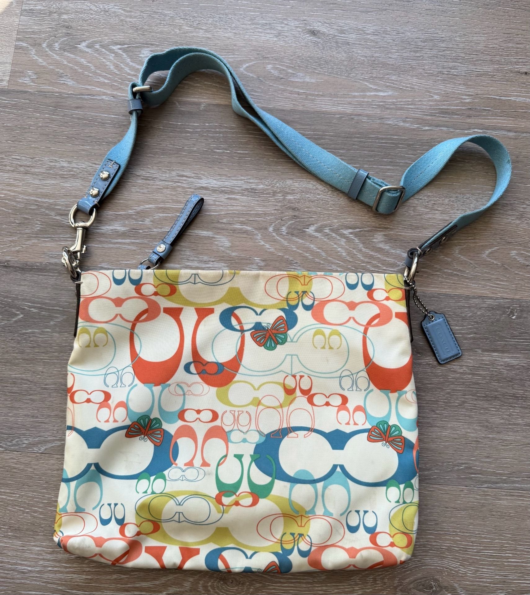 Coach Multicolor Butterfly Signature Crossbody Bag 4