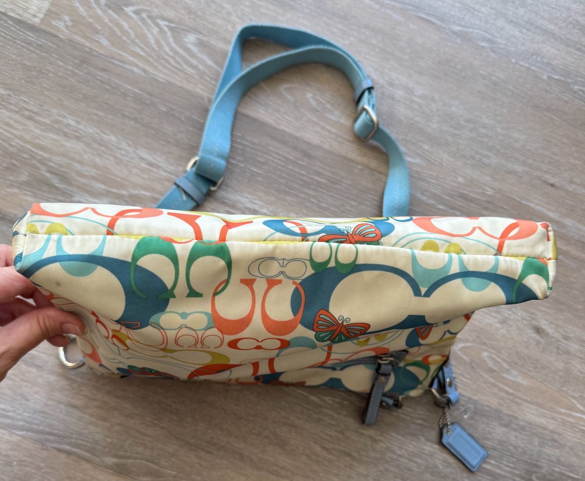 Coach Multicolor Butterfly Signature Crossbody Bag 8