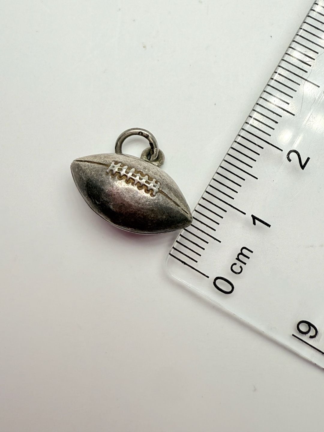 Vintage Sterling Silver Football Charm Pendant 3