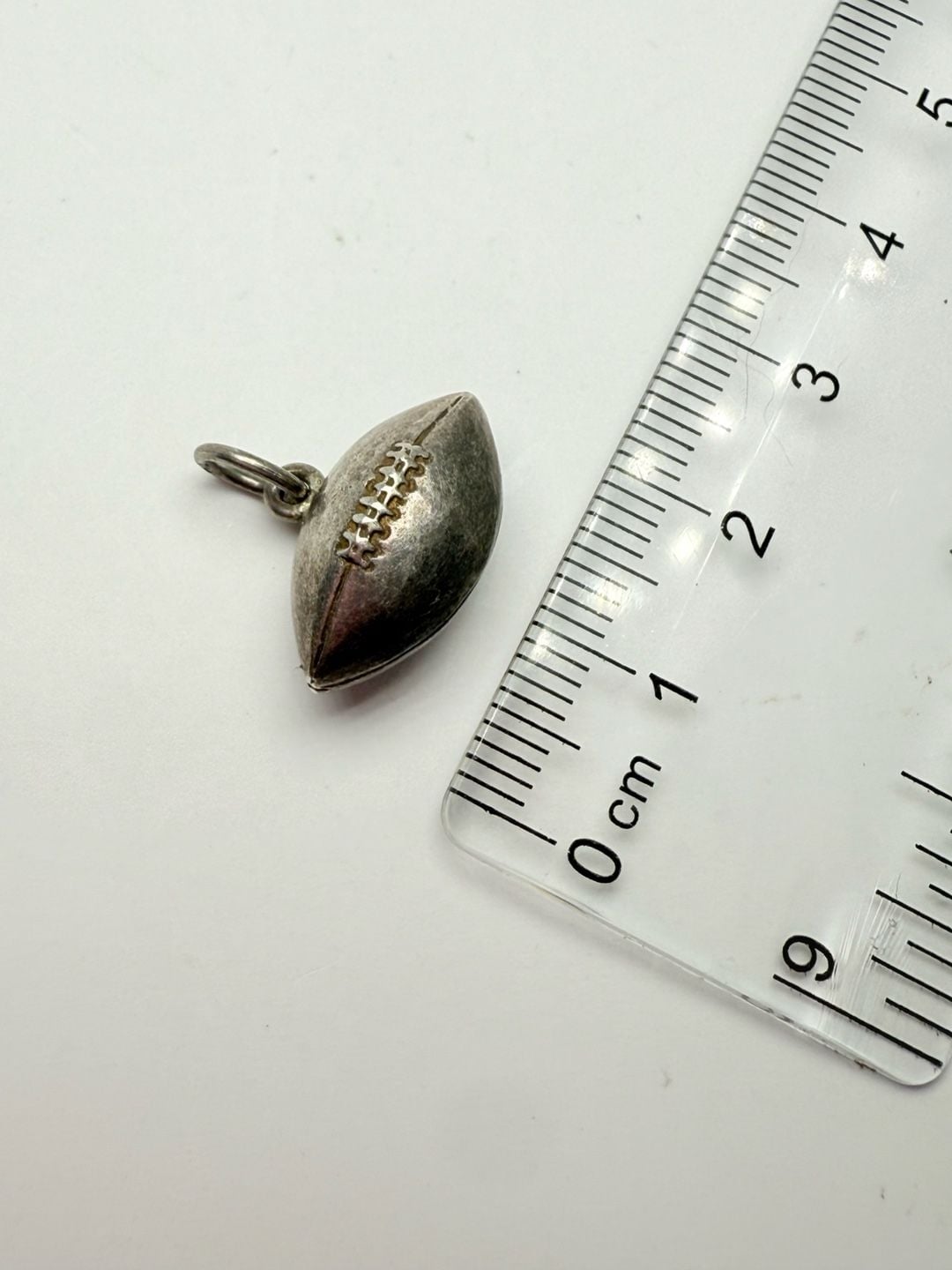 Vintage Sterling Silver Football Charm Pendant 4