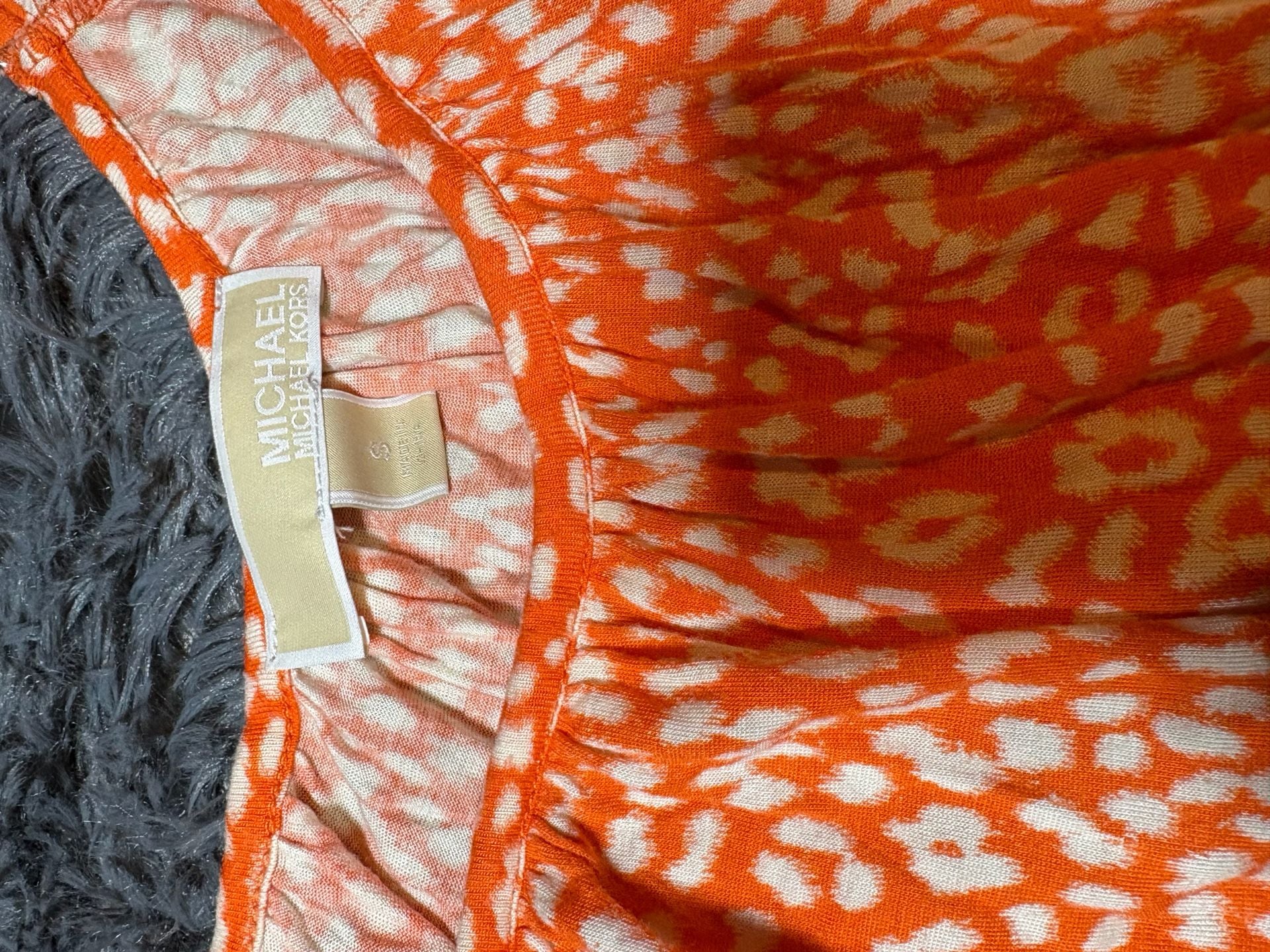 MICHAEL Michael Kors Blouse Size S Orange Animal Print 2