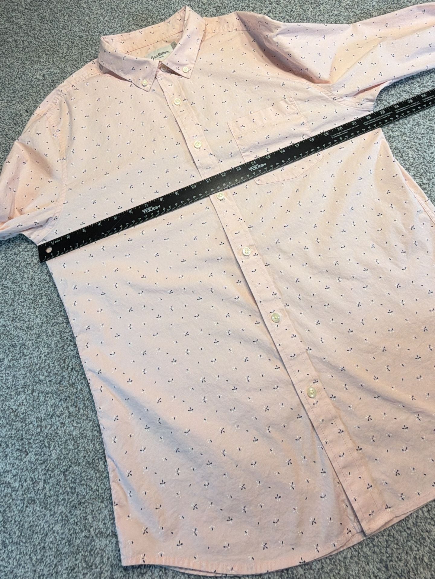 Goodfellow & Co Men’s Large Slim Fit Pink Print Long Sleeve Button Down Shirt 4