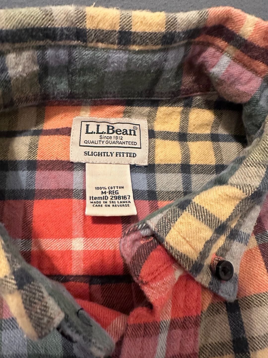 L.L. Bean Plaid Flannel Shirt Size M-REG Slightly Fitted Multicolor 3