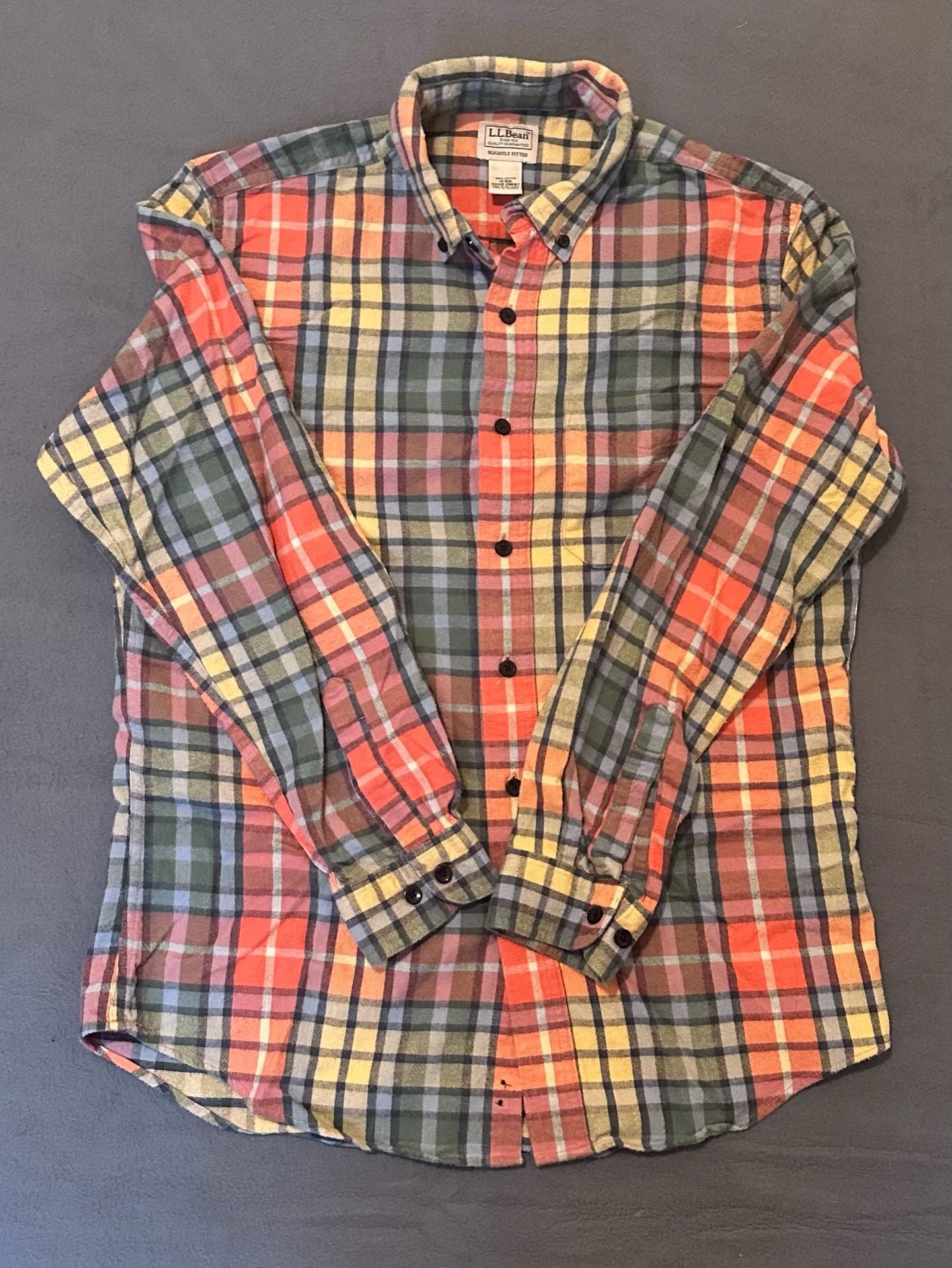 L.L. Bean Plaid Flannel Shirt Size M-REG Slightly Fitted Multicolor 4