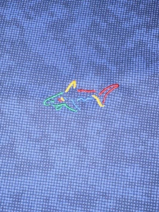 Greg Norman Polo Shirt Size XL Blue Micro Print Golf 4