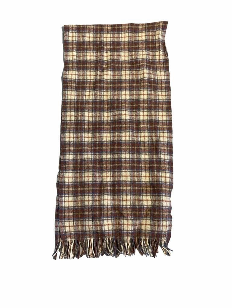 Pendleton Plaid Virgin Wool Fringe Scarf Brown Multicolor 2