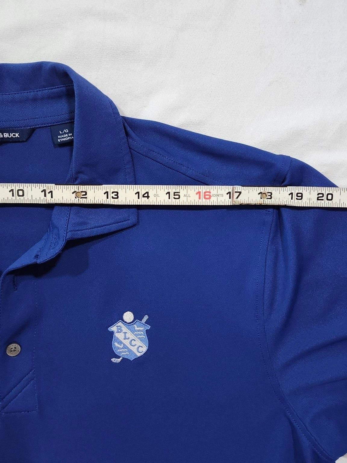 Cutter & Buck Polo Shirt L Blue Golf Shirt 5