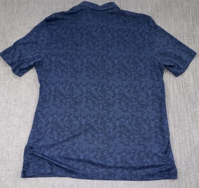Greg Norman Polo Shirt Size XL Blue Micro Print Golf 5