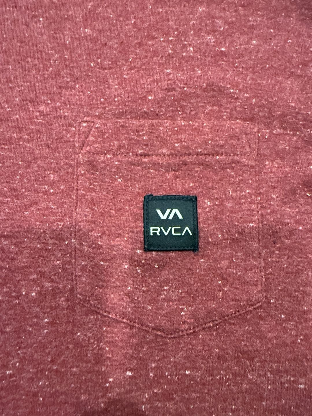 RVCA Hooded Long Sleeve Pocket T-Shirt Size M Burgundy Regular Fit 3
