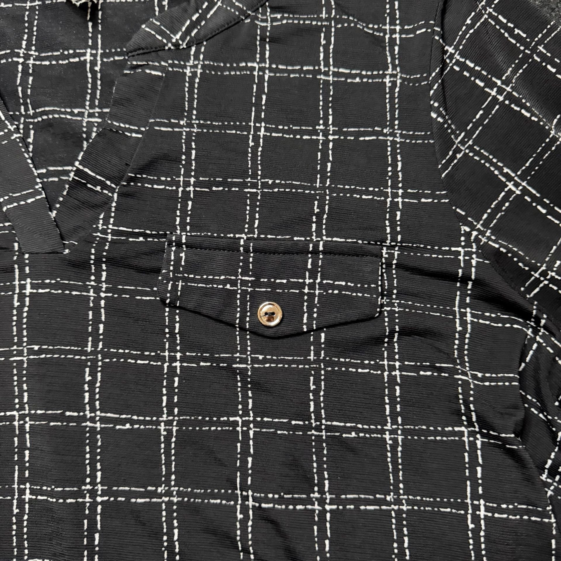 Nair Black White Plaid Blouse Top 3