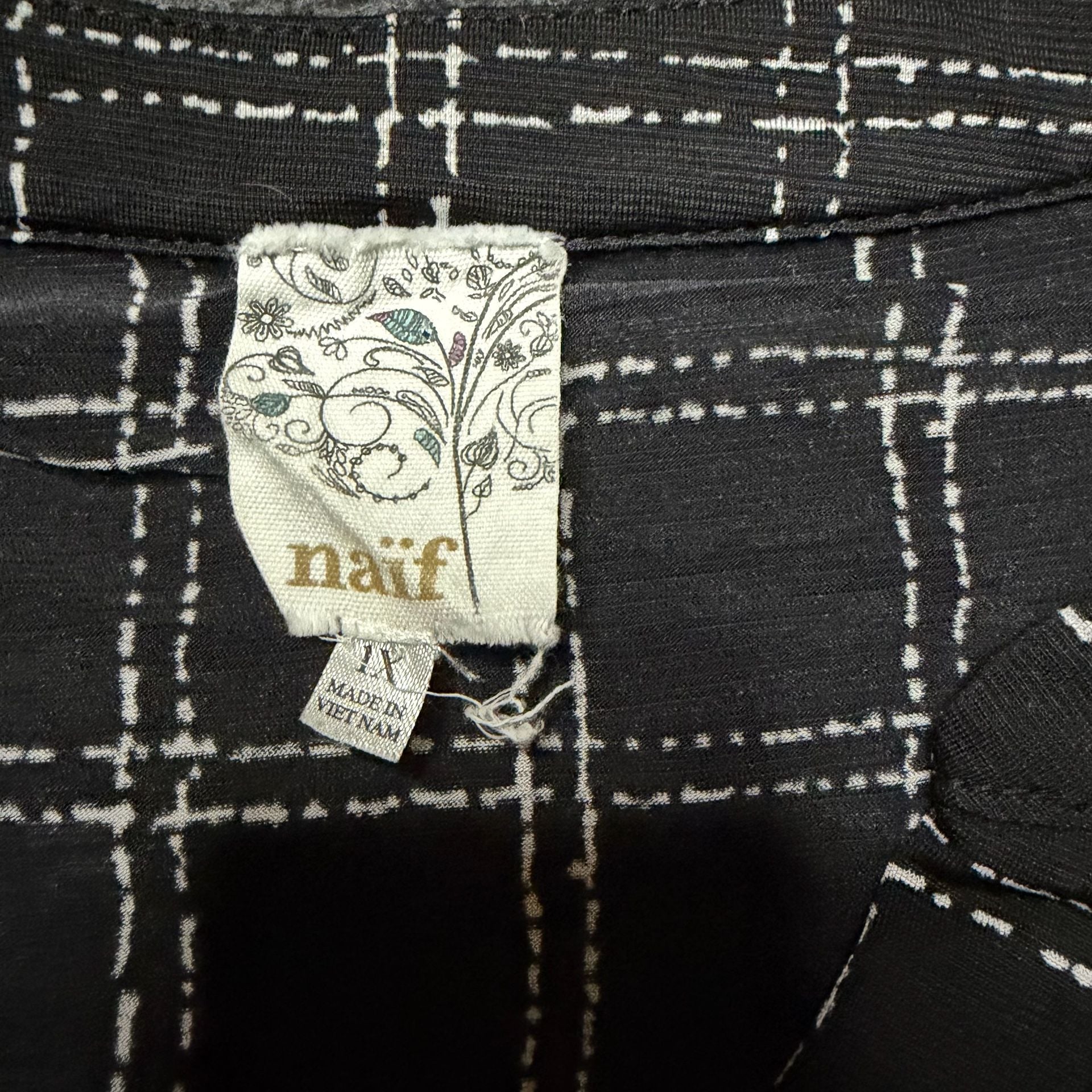 Nair Black White Plaid Blouse Top 4