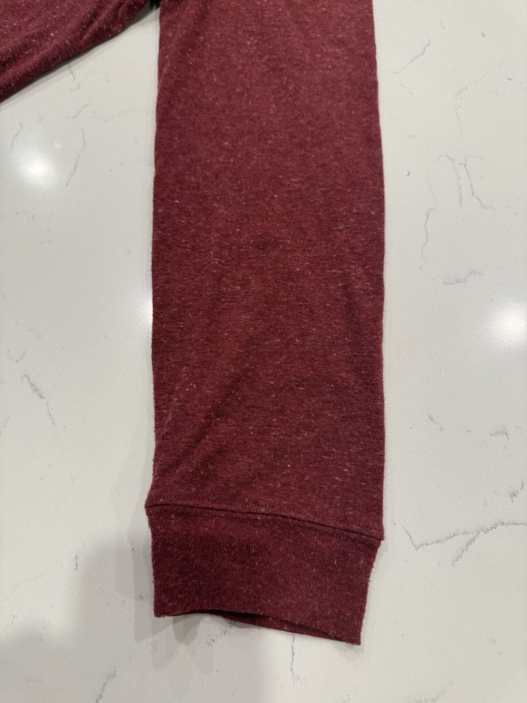 RVCA Hooded Long Sleeve Pocket T-Shirt Size M Burgundy Regular Fit 6