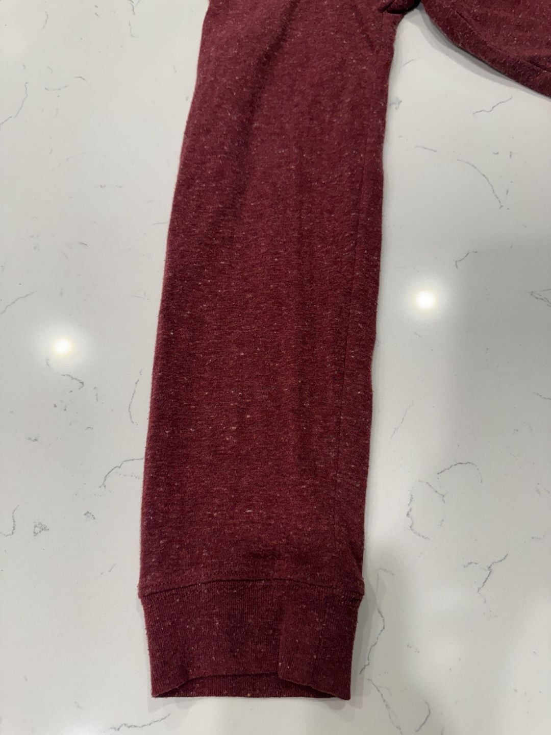 RVCA Hooded Long Sleeve Pocket T-Shirt Size M Burgundy Regular Fit 7