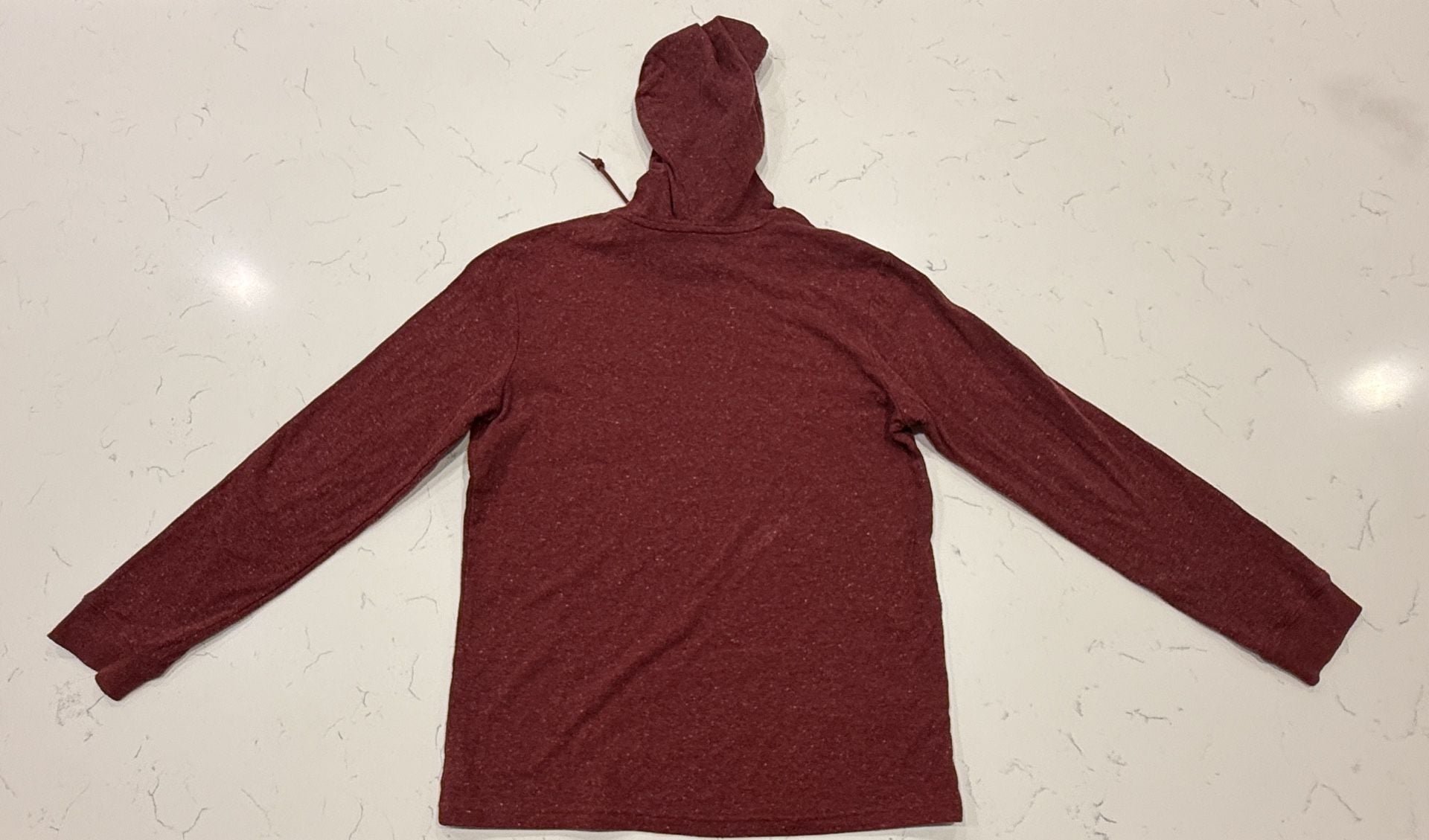 RVCA Hooded Long Sleeve Pocket T-Shirt Size M Burgundy Regular Fit 8