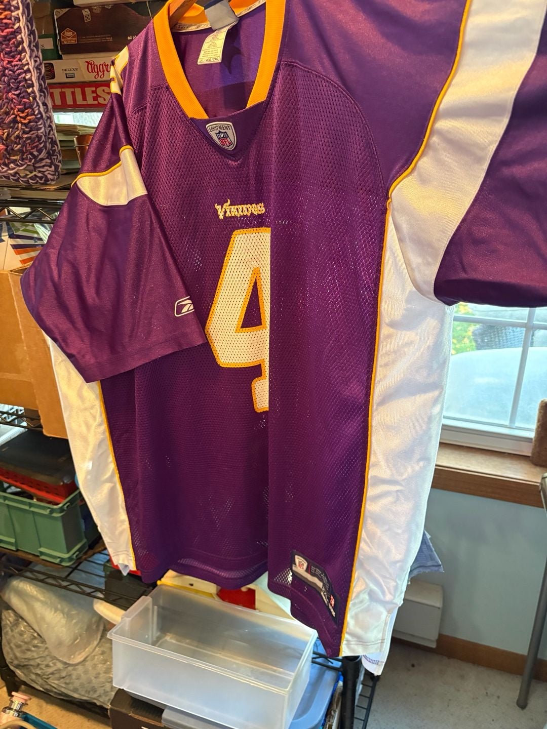 Reebok Minnesota Vikings Brett Favre 4 Jersey Size 2XL Purple NFL 7