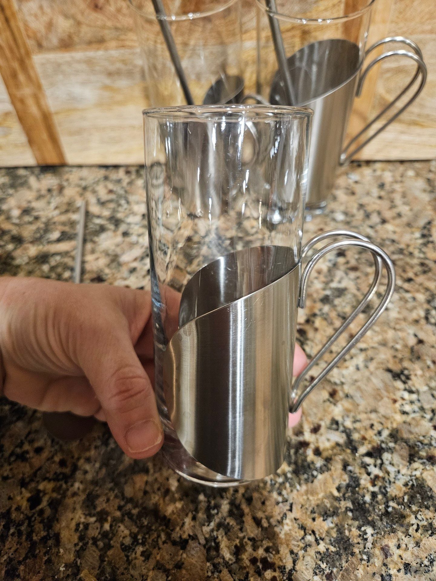 Sagaform Irish Coffee Glasses Set of 3 Stainless Steel Spoon Straws Swedish 6