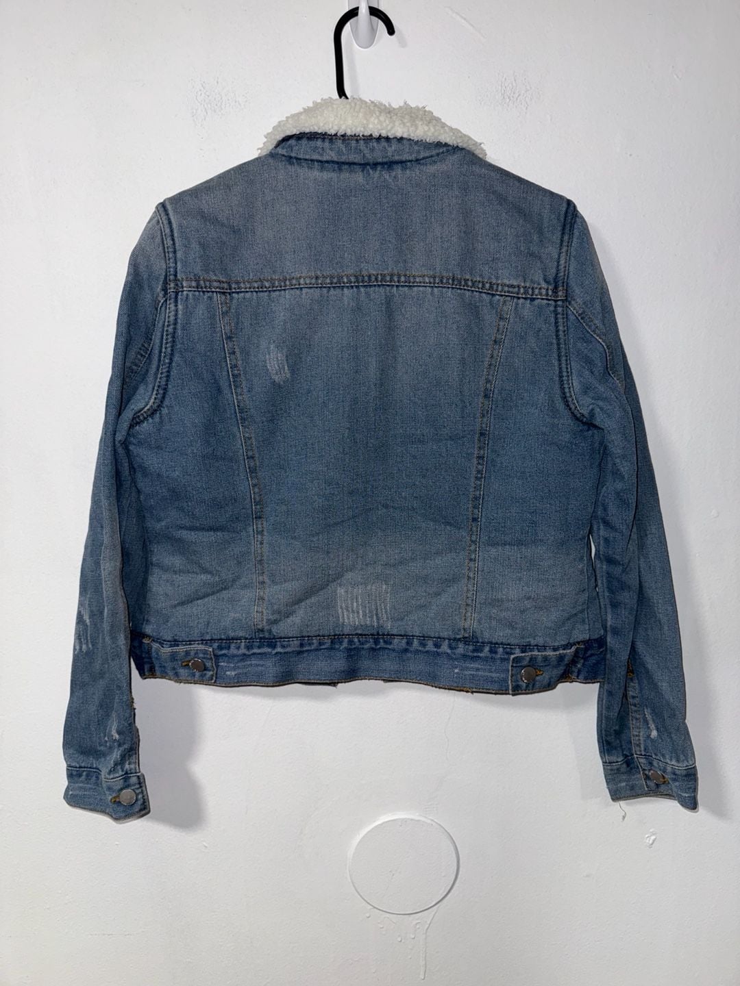 Ashley Vintage Charm Sherpa Denim Jacket Size M 3
