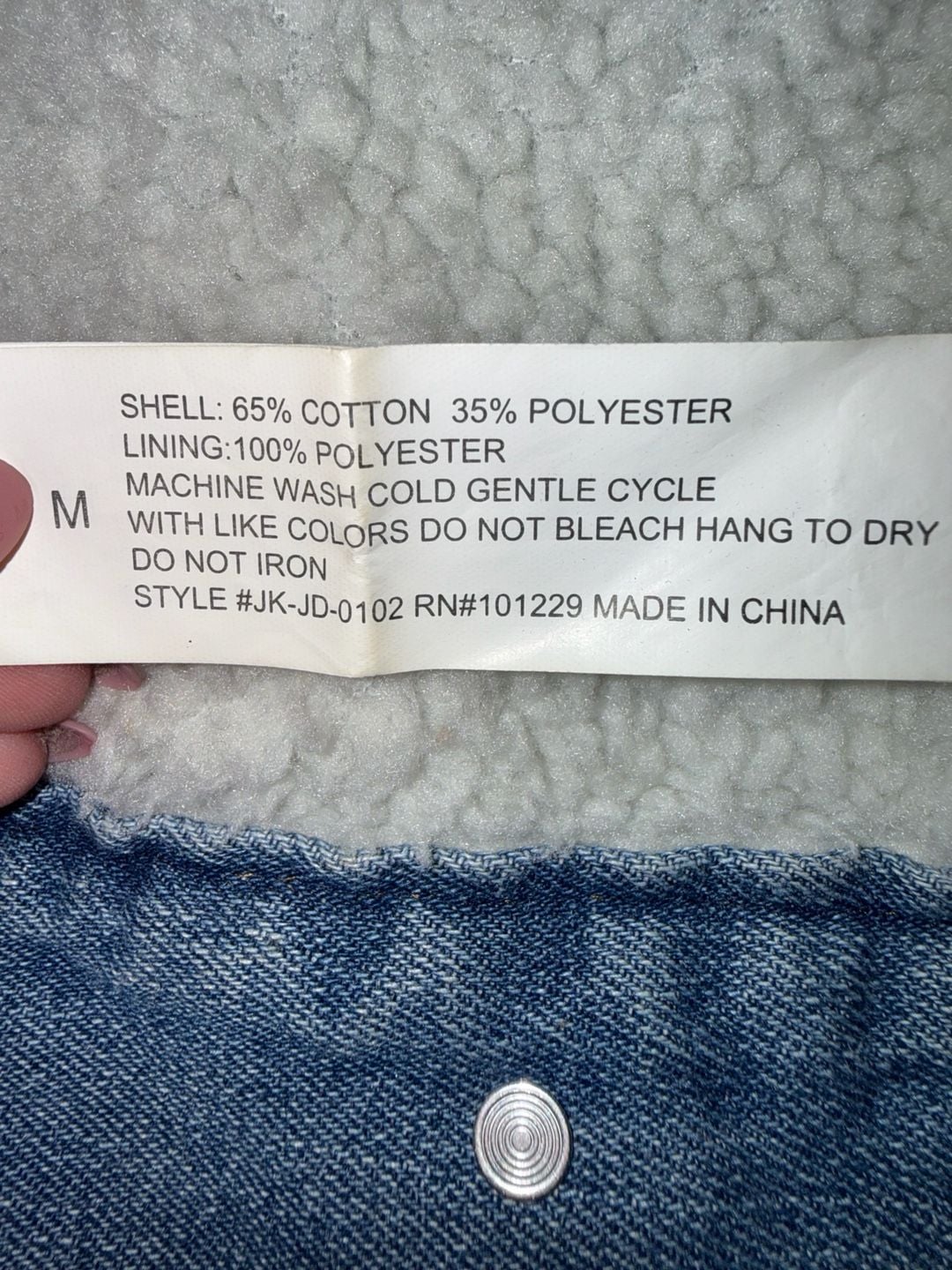 Ashley Vintage Charm Sherpa Denim Jacket Size M 5