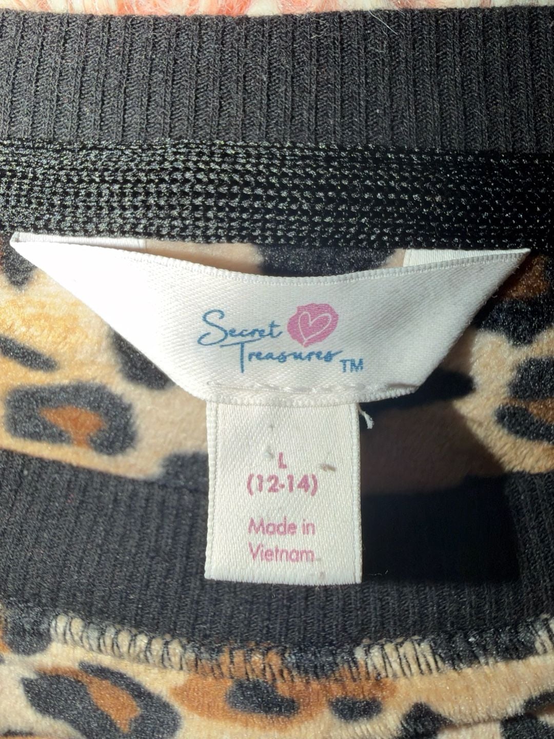 Secret Treasures Pajama Set Size L (12-14) Leopard Print 6