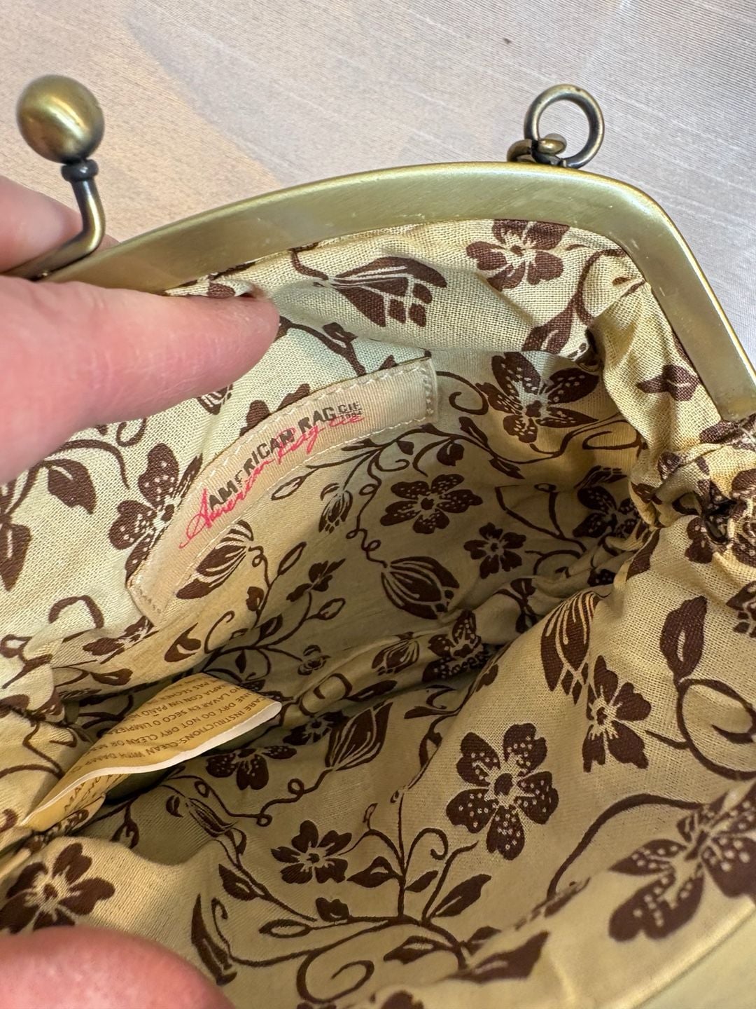 American Rag Cie Embossed Floral Kisslock Crossbody Bag Green 5
