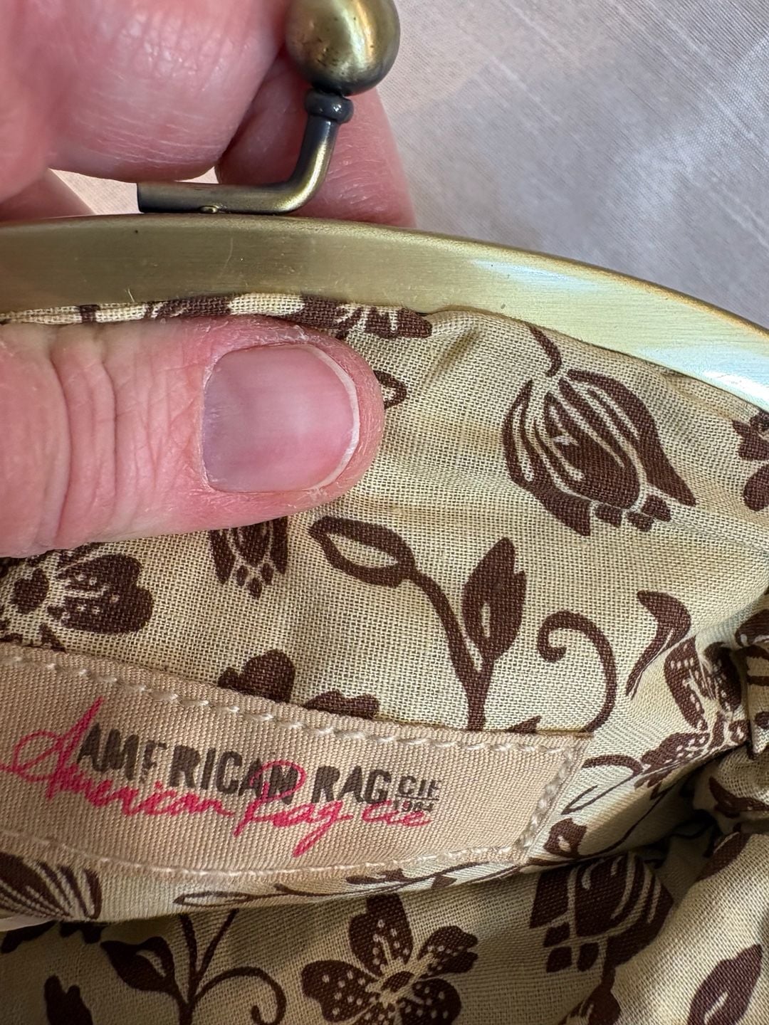 American Rag Cie Embossed Floral Kisslock Crossbody Bag Green 6