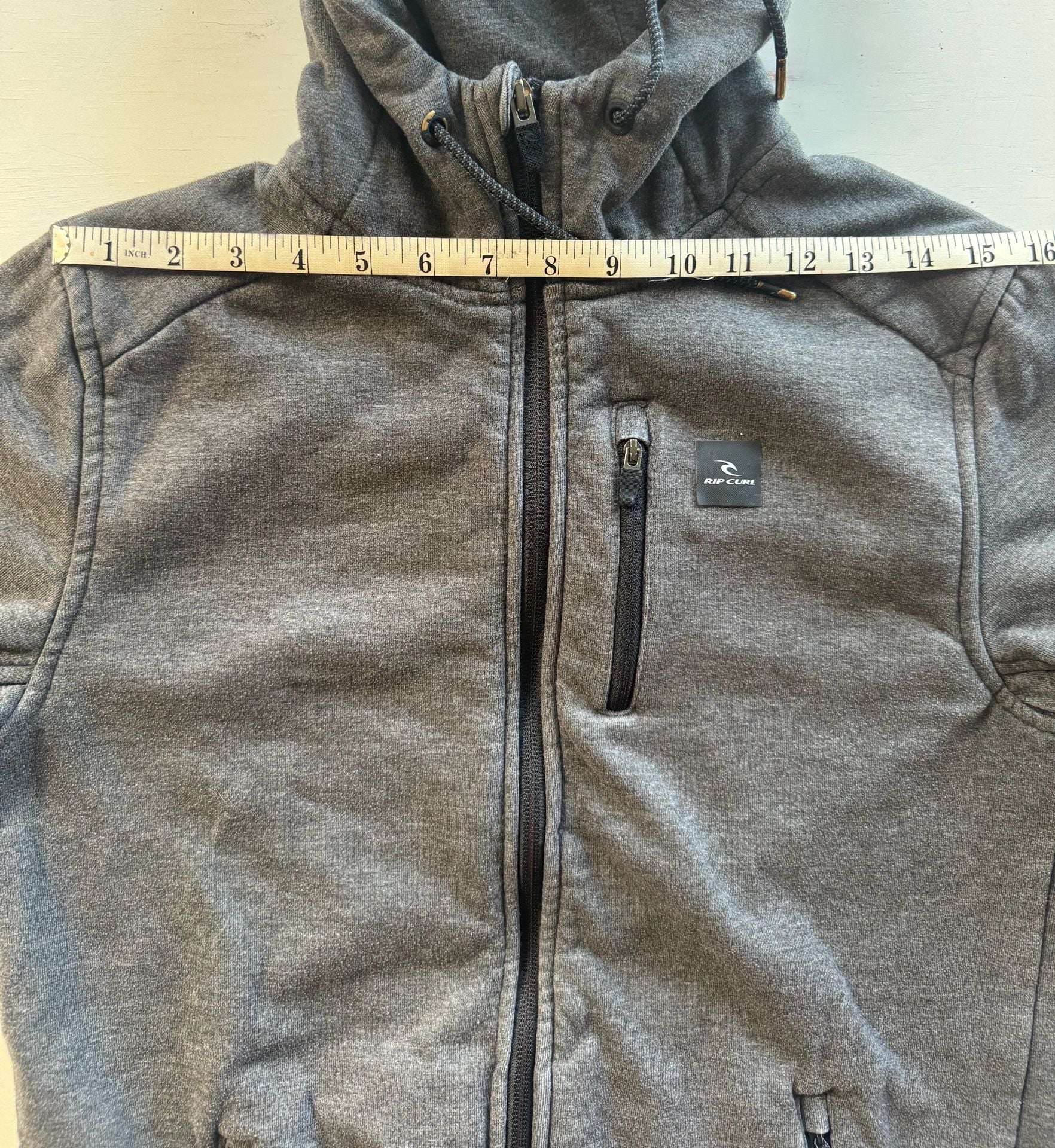 Rip Curl Anti Series Hooded Jacket Size S Gray Fleece Lined 11