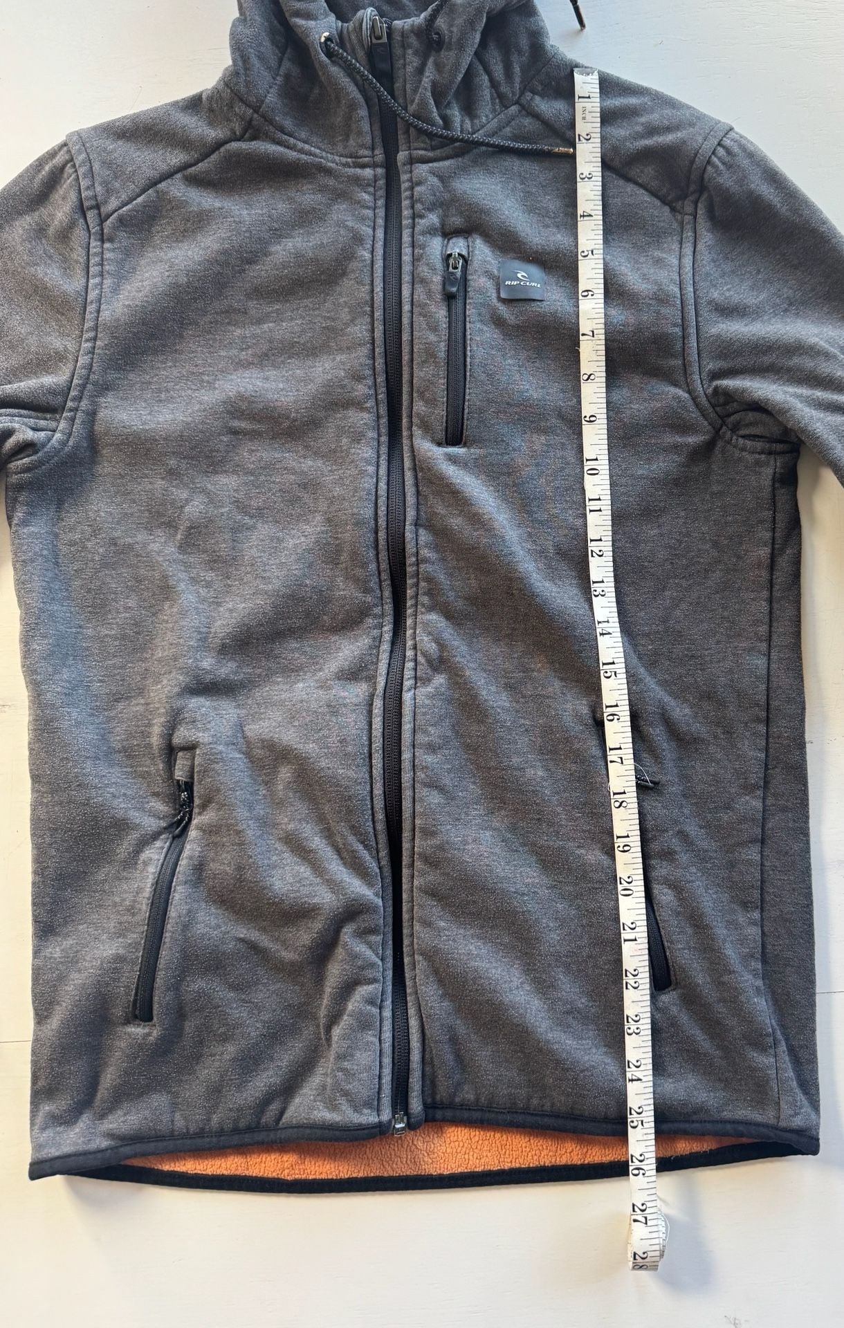 Rip Curl Anti Series Hooded Jacket Size S Gray Fleece Lined 13