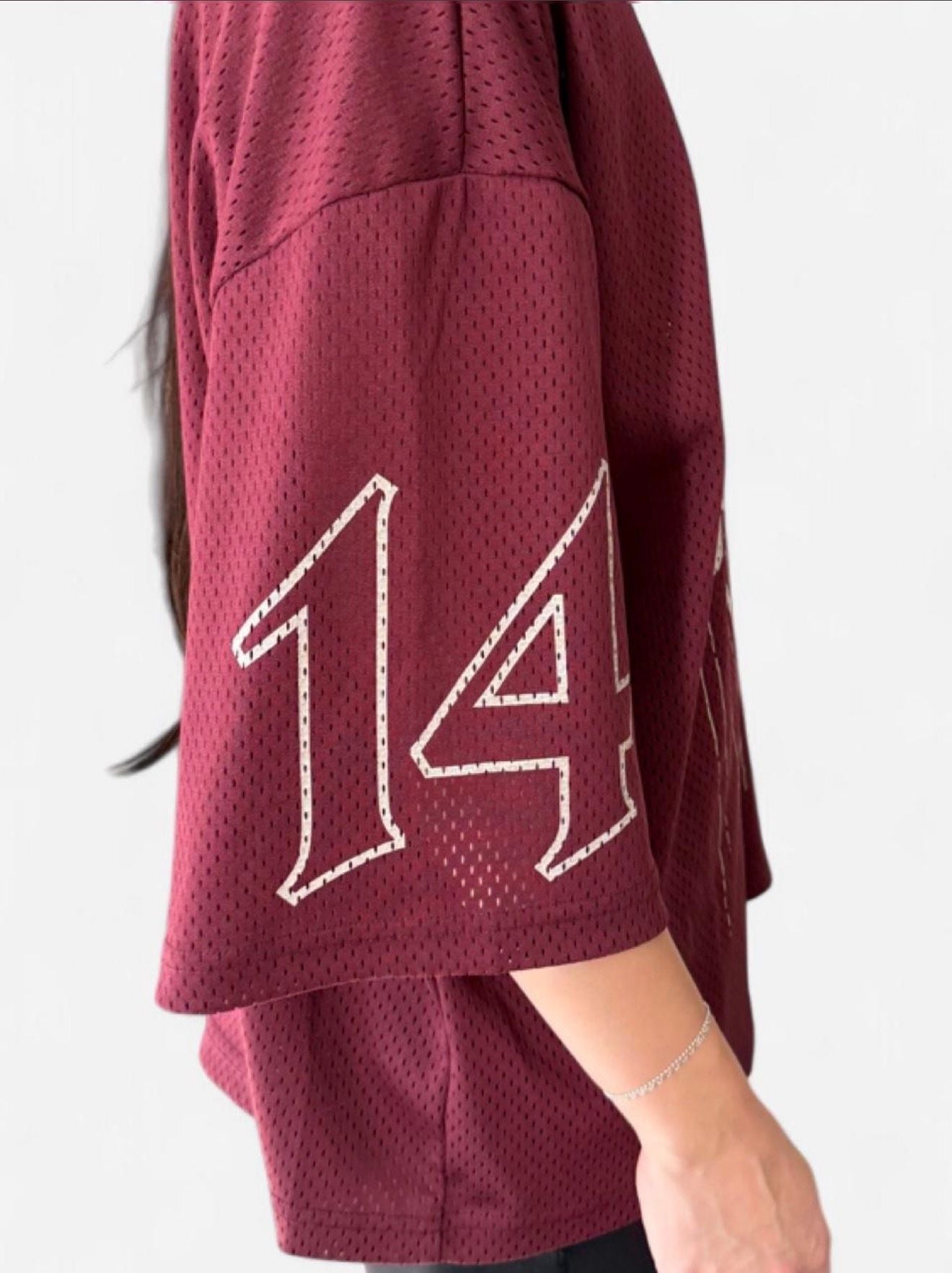 YoungLA 4015 Drippy Skull Jersey Size XXL Burgundy Mesh 5
