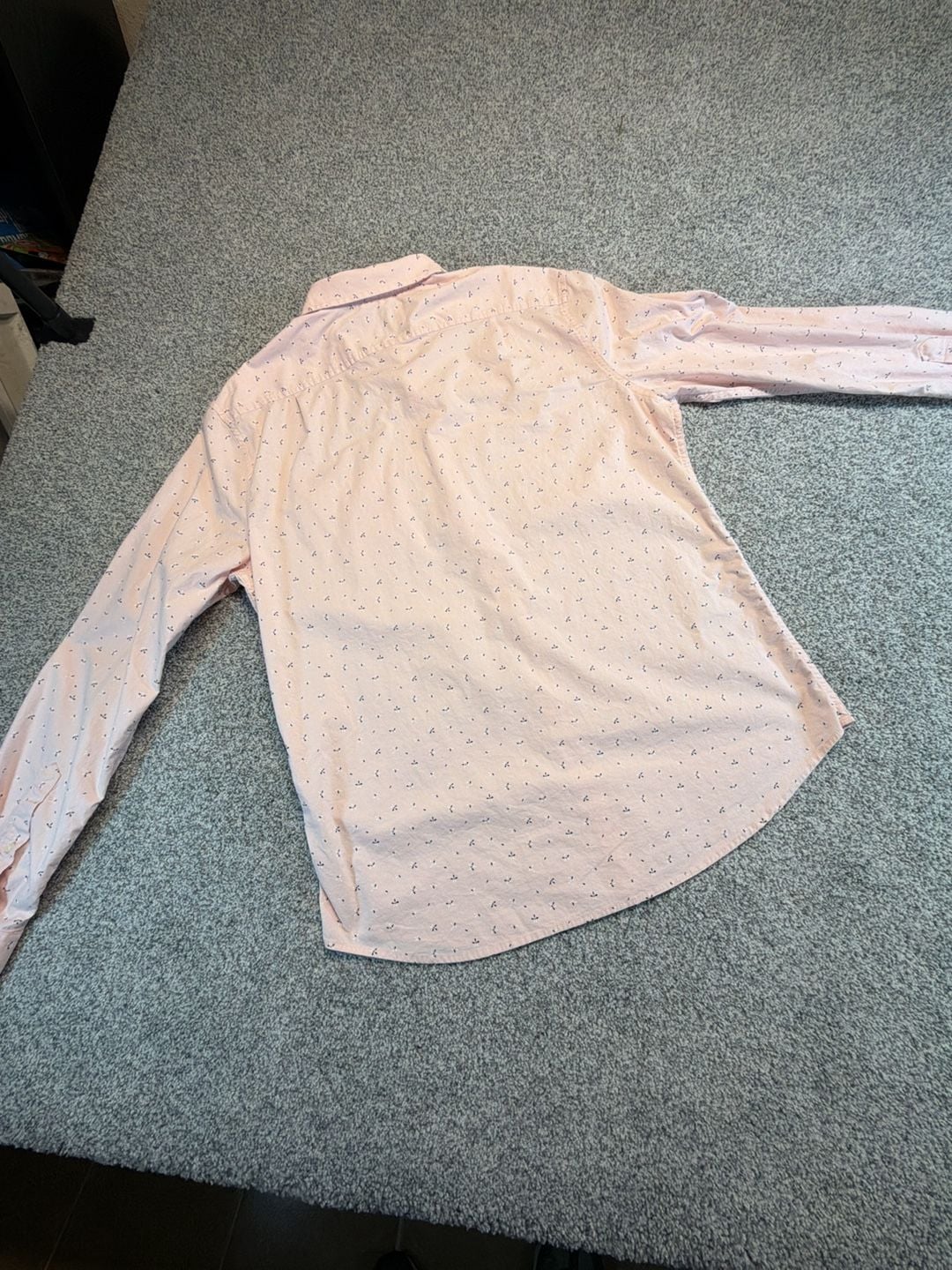 Goodfellow & Co Men’s Large Slim Fit Pink Print Long Sleeve Button Down Shirt 9