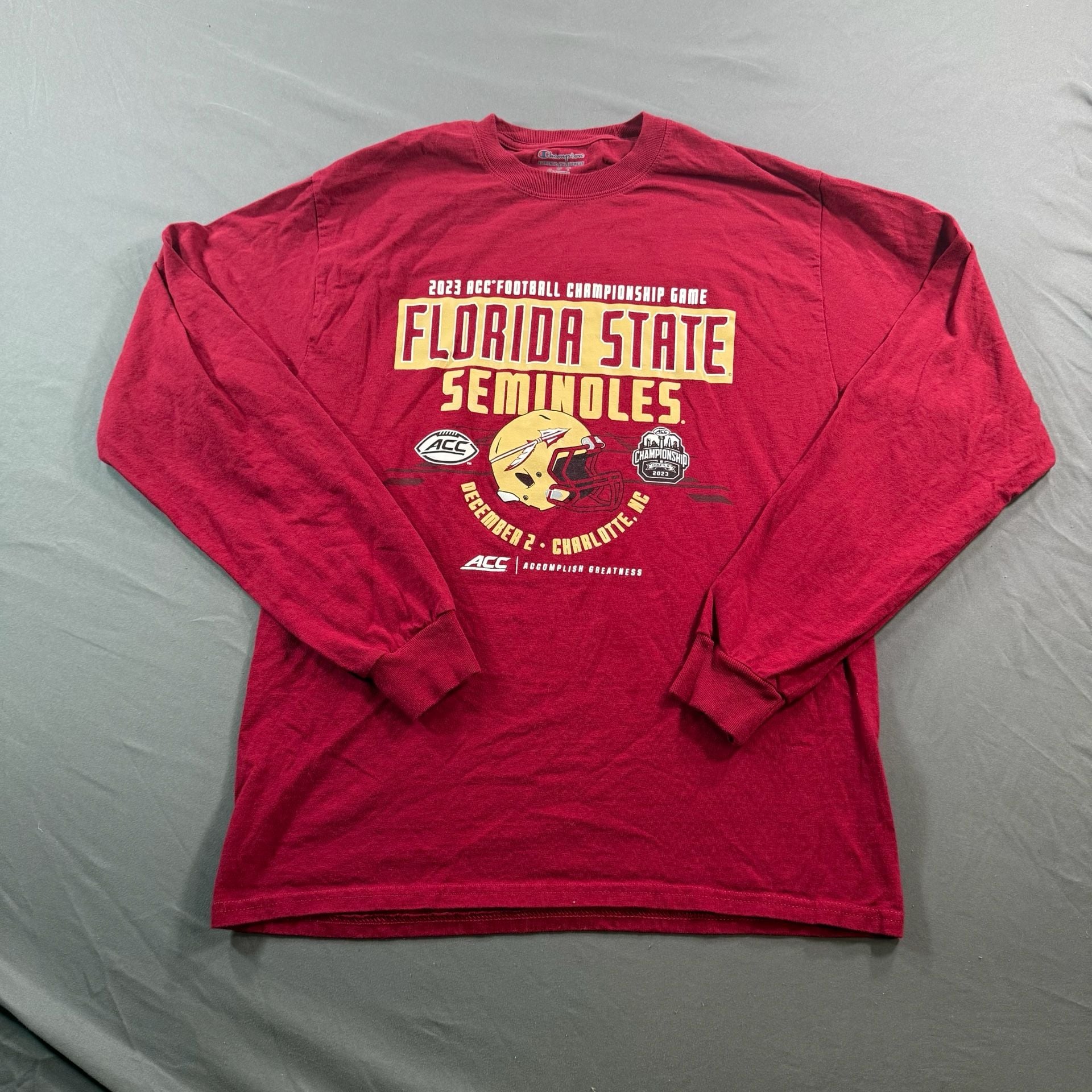 Champion Florida State Seminoles 2023 ACC Championship Long Sleeve Shirt M 2