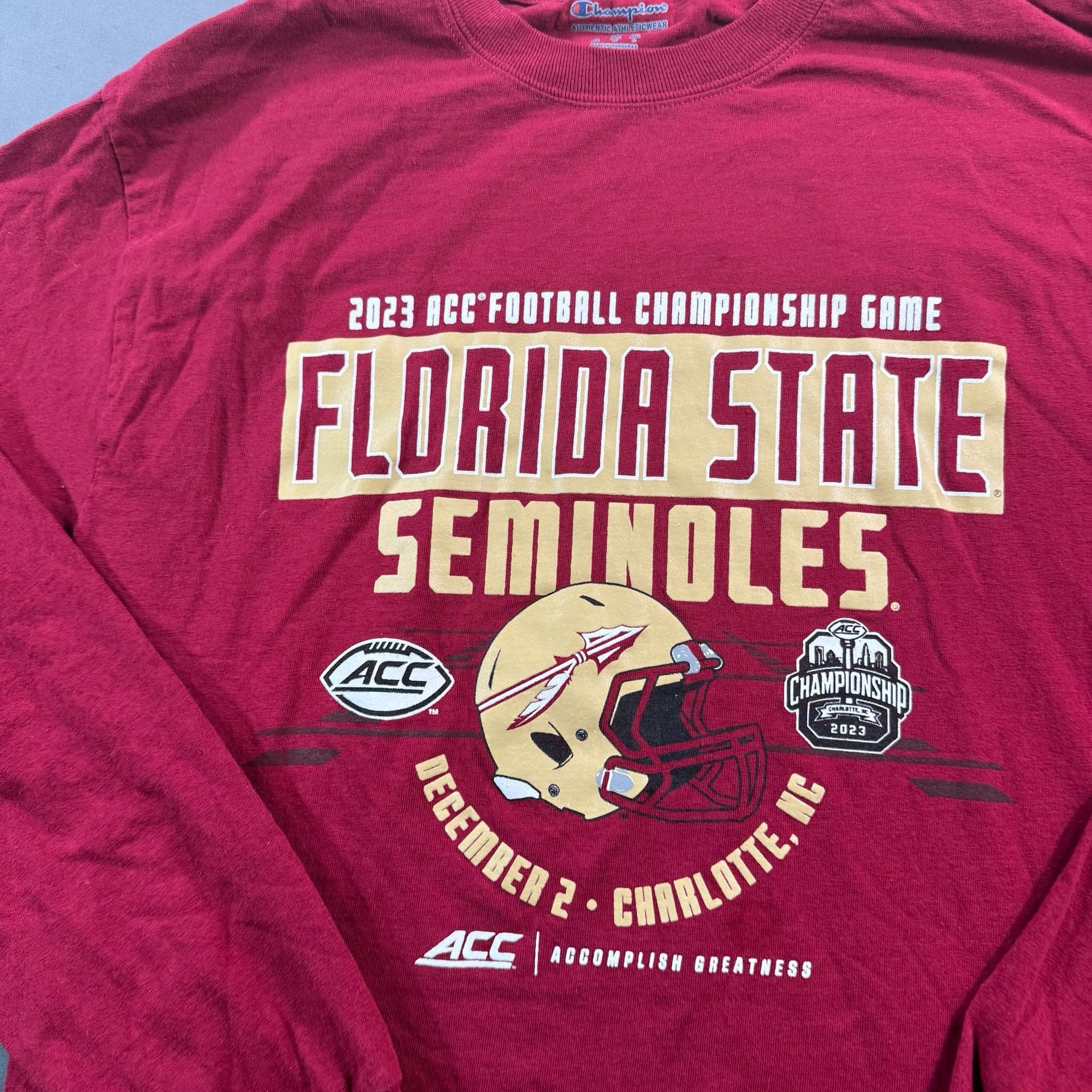 Champion Florida State Seminoles 2023 ACC Championship Long Sleeve Shirt M 3