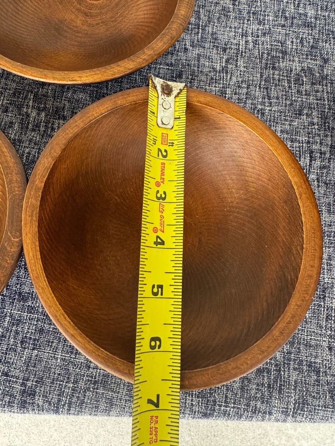 Vintage 9 Piece Wood Salad Bowl Set 5
