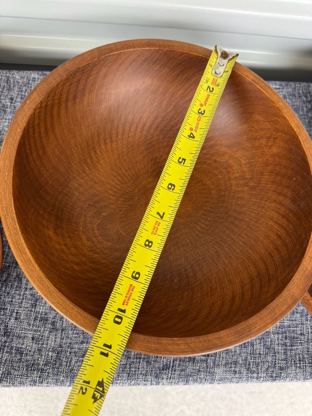 Vintage 9 Piece Wood Salad Bowl Set 7