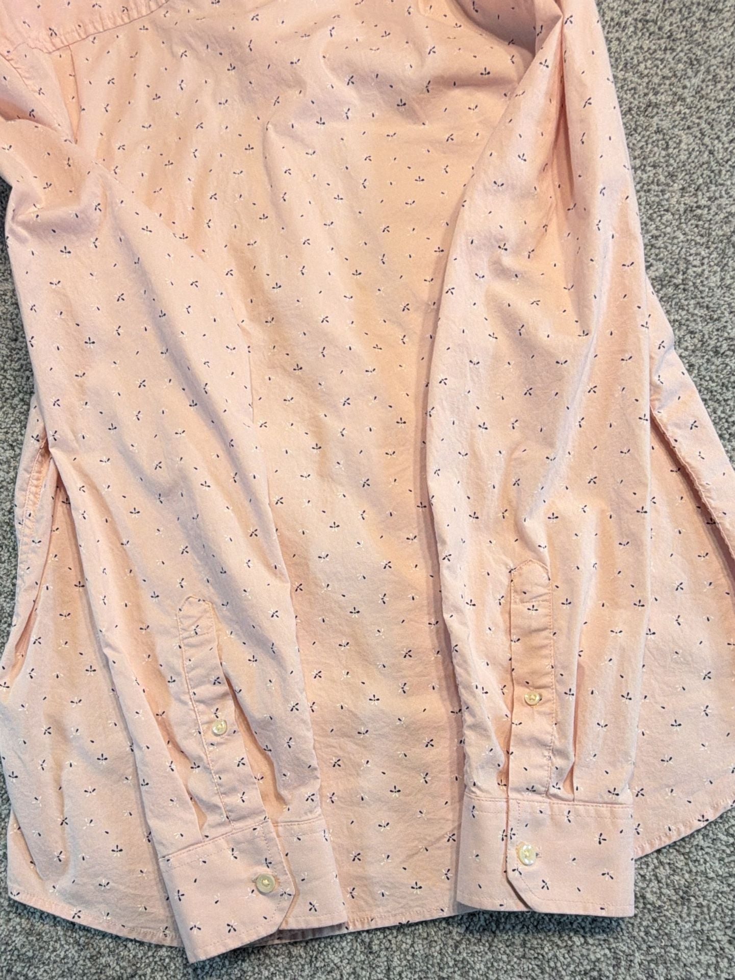 Goodfellow & Co Men’s Large Slim Fit Pink Print Long Sleeve Button Down Shirt 10