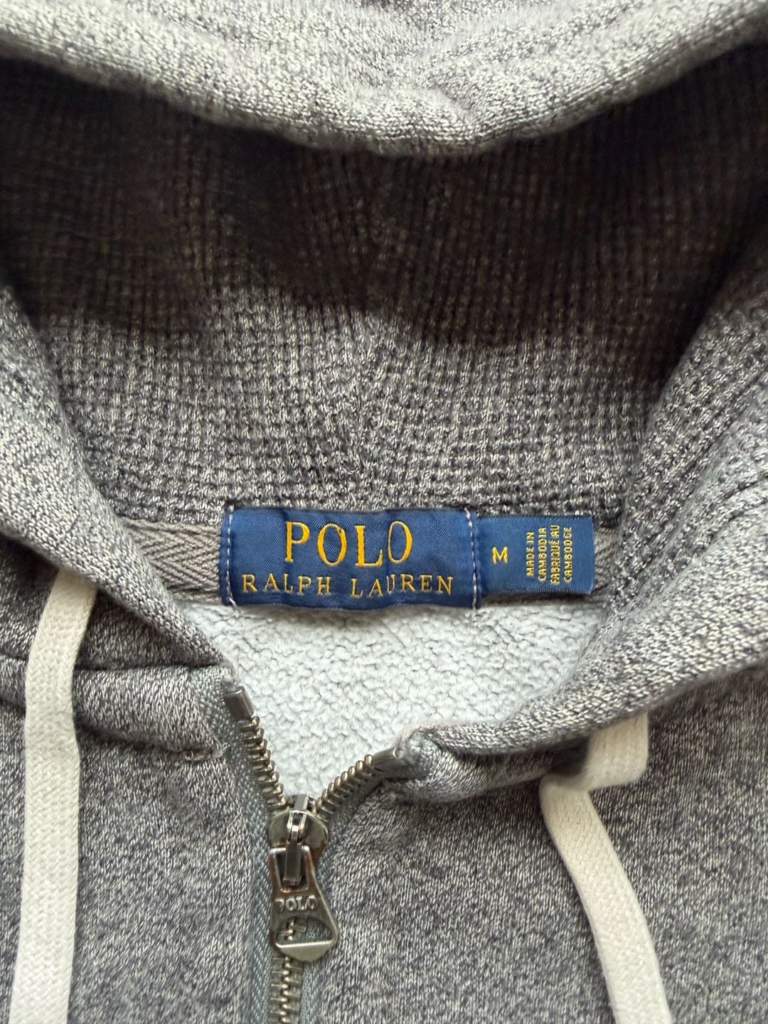 Polo Ralph Lauren Full Zip Hoodie Size M Grey Thermal Lined Hood 4