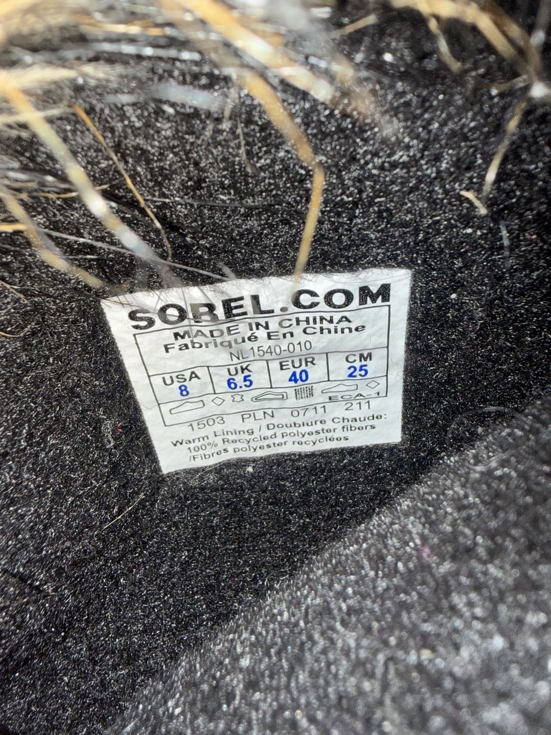 SOREL Joan of Arctic Black Suede Faux Fur Winter Snow Boots Women’s Size 8 8