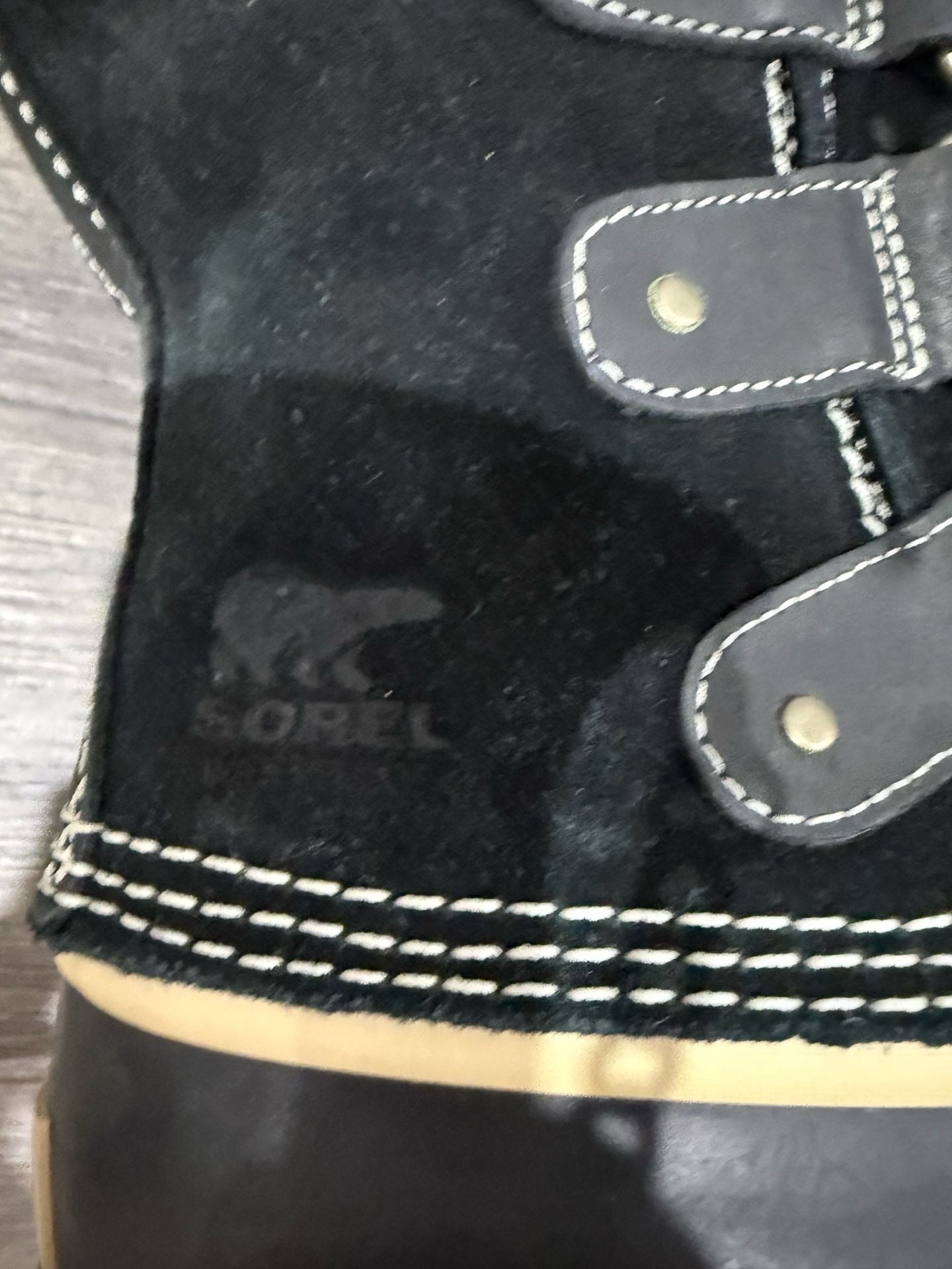 SOREL Joan of Arctic Black Suede Faux Fur Winter Snow Boots Women’s Size 8 9