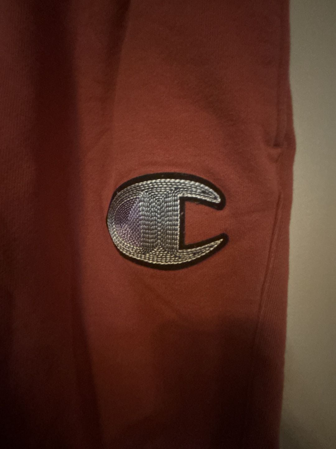 Champion Reverse Weave Sweatpants Size Medium Red Joggers Embroidered Logo 3