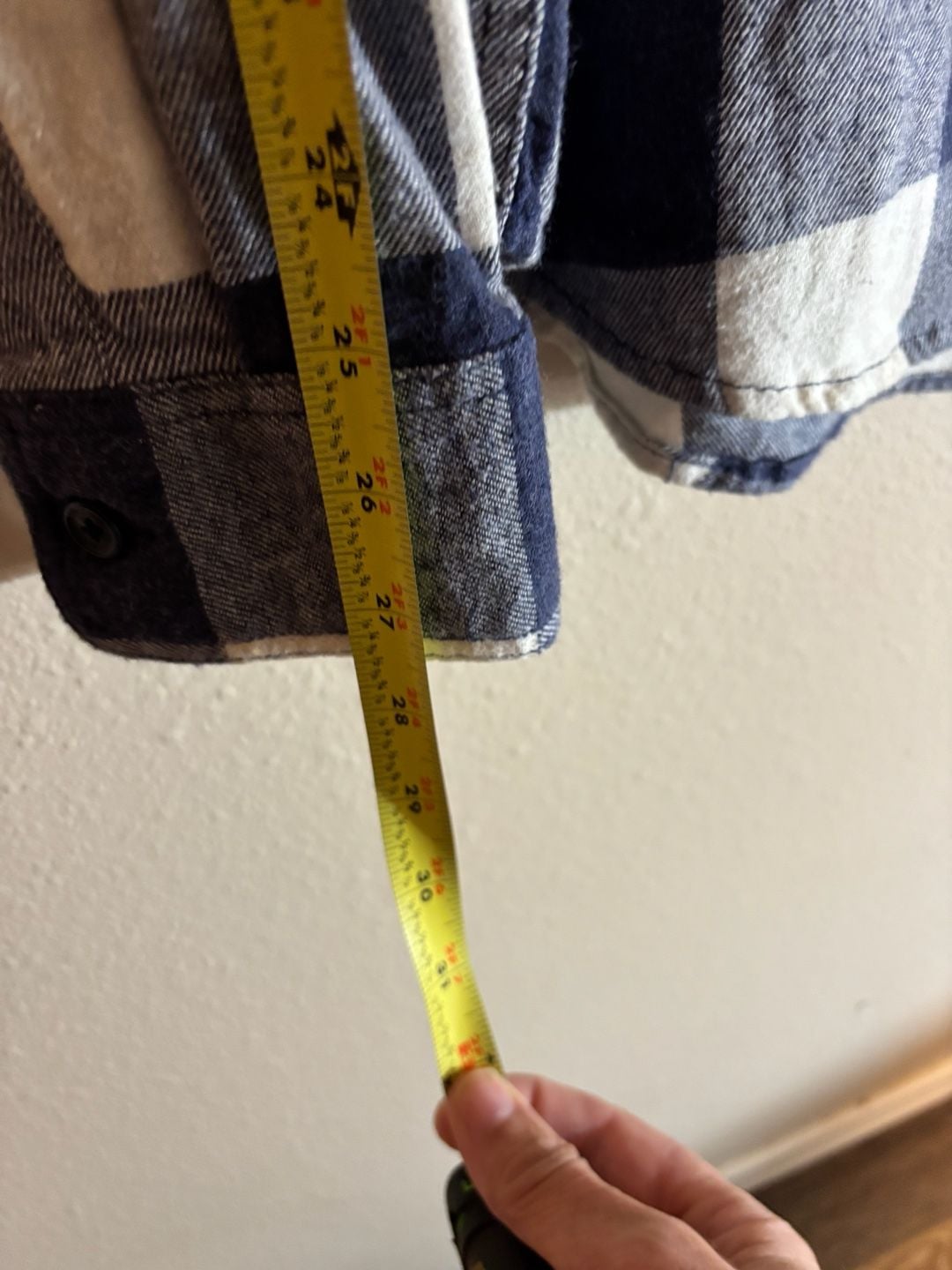 Old Navy Flannel Shirt Size XL Blue White Plaid 13