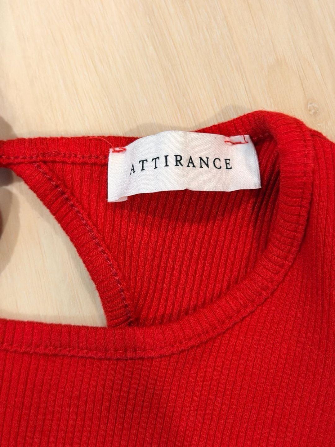 Attirance Long Sleeve Crop Top Red Ribbed Backless Open Back 4