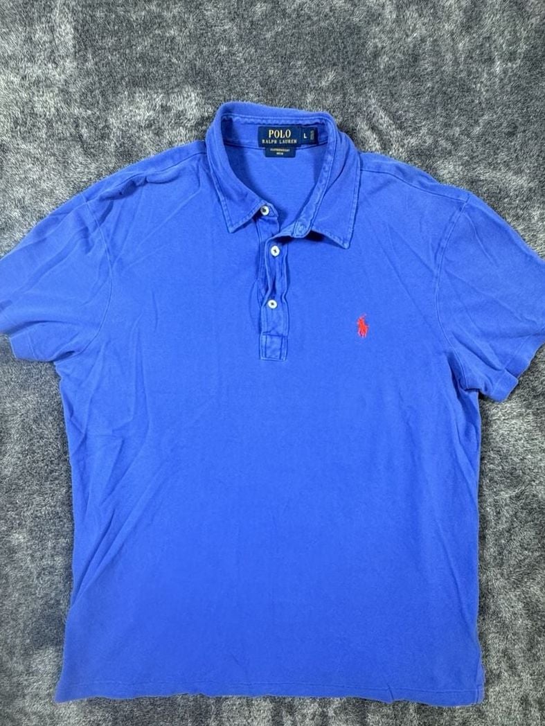 Polo Ralph Lauren Featherweight Mesh Polo Shirt Size L Blue 3